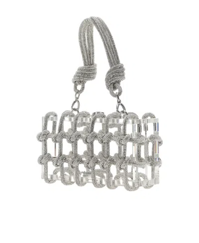 Cult Gaia Bess Rhinestone Embellished Rope Tote Bag In Gray