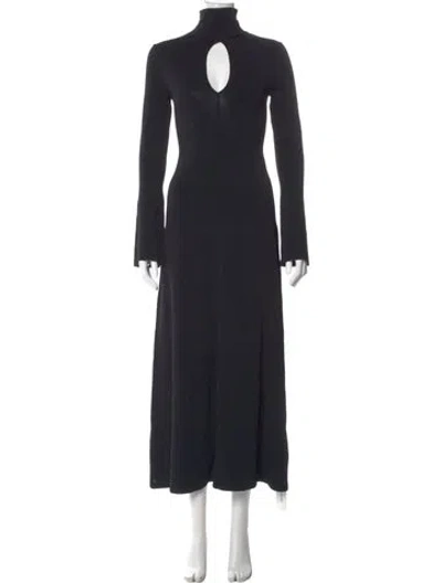 Pre-owned Cult Gaia Turtleneck Long Dress In Black