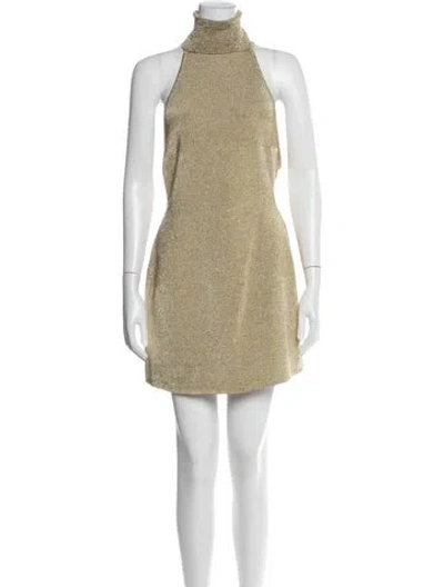 Pre-owned Cult Gaia Turtleneck Mini Dress In Brown