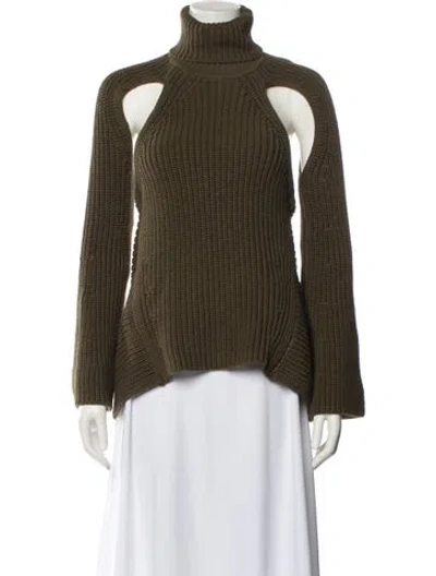Pre-owned Cult Gaia Turtleneck Sweater In Green