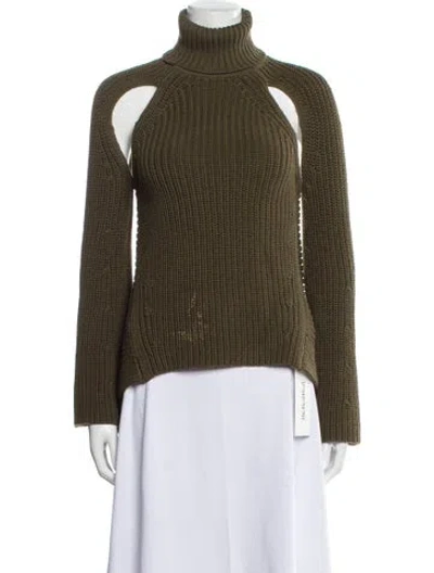 Pre-owned Cult Gaia Turtleneck Sweater In Green