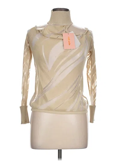 Pre-owned Cult Gaia Turtleneck Sweater In Tan