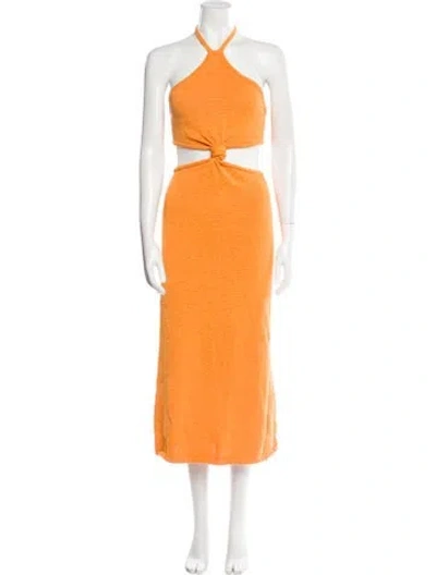 Pre-owned Cult Gaia Tweed Pattern Mini Dress In Orange