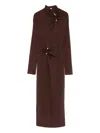 Cult Gaia Twist-detail Button Midi Dress In Brown