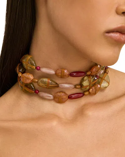Cult Gaia Tygra Beaded Multi Row Choker Necklace, 16.54