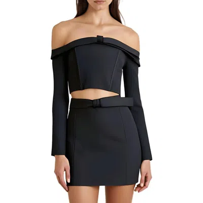 Cult Gaia Valia Womens Corset Seamed Polyester Cropped