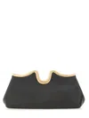 Cult Gaia Valma Curved-frame Chain-strap Clutch In Black