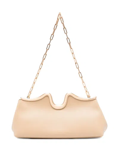 Cult Gaia Valma Curved-frame Chain Clutch In Neutral