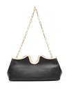Cult Gaia Valma Curved-frame Chain-strap Clutch In Black