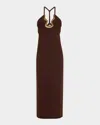 Cult Gaia Valma Knit Midi Dress In Brown