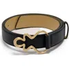 Cult Gaia Valma Leather Belt In Black