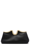 Cult Gaia Valma Leather Frame Clutch In Black