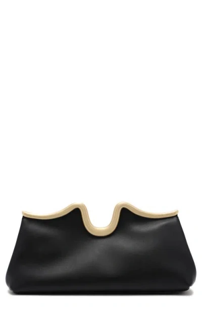 Cult Gaia Valma Leather Frame Clutch In Black