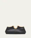 Cult Gaia Valma Curved-frame Chain-strap Clutch In Black