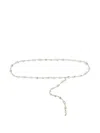 Cult Gaia Vana Faux-pearl Belt In Silver