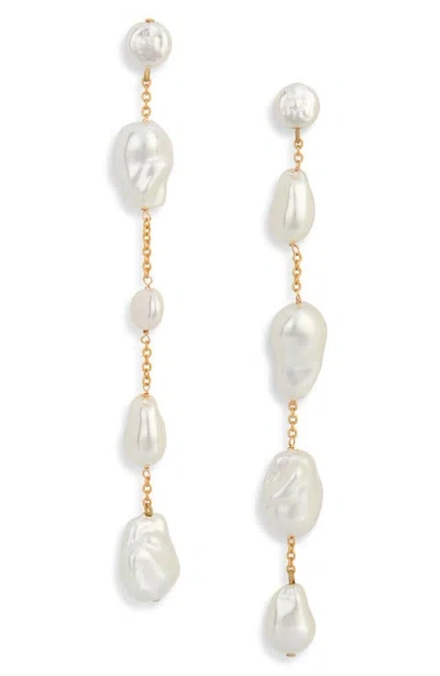 Cult Gaia Vana Faux Pearl Drop Earrings In White