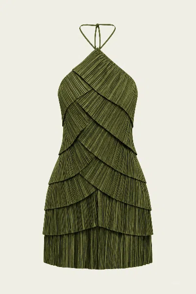 Cult Gaia Varsha Mini Dress In Deep Pasture In Green