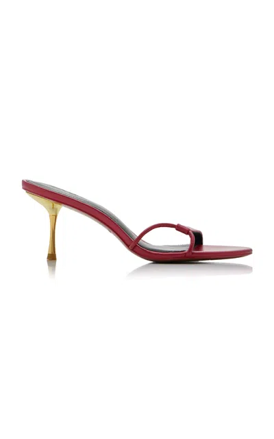 Cult Gaia Veda Leather Sandals In Red