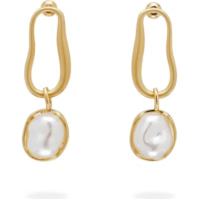 Cult Gaia Vera Faux Pearl Drop Earrings In Gold