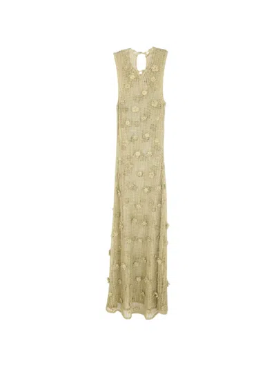Cult Gaia Vermeer Floral-appliqué Maxi Dress In Neutral