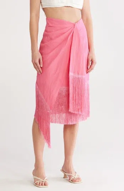 Cult Gaia Veronika Fringe Skirt In Pink