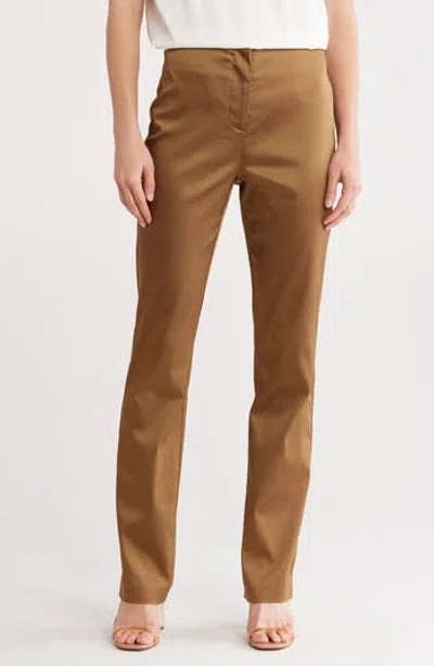 Cult Gaia Villie Slim Fit Pants In Brown