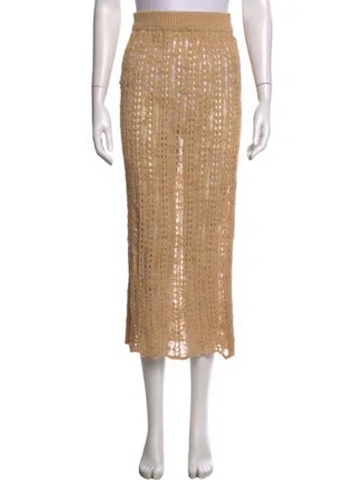 Pre-owned Cult Gaia Virgin Wool Long Skirt In Neutrals