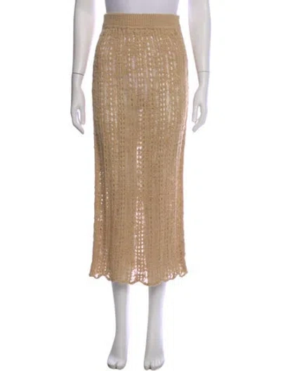 Pre-owned Cult Gaia Virgin Wool Midi Length Skirt In Brown