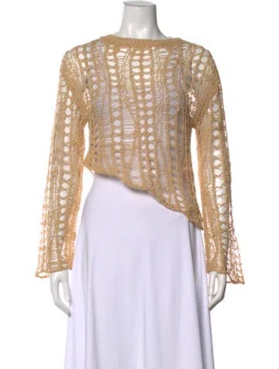 Pre-owned Cult Gaia Virgin Wool Patterned Sweater In Neutrals