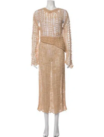 Pre-owned Cult Gaia Virgin Wool Skirt Set In Brown