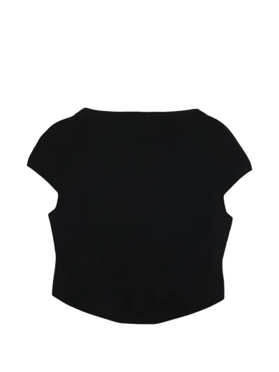Cult Gaia Virginiana Cap-sleeve T-shirt In Black