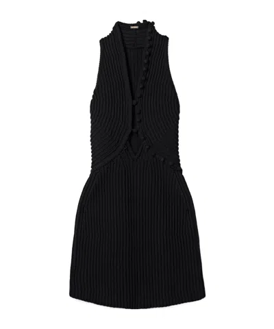 Cult Gaia Vivienne Openwork Ribbed Mini Dress In Black