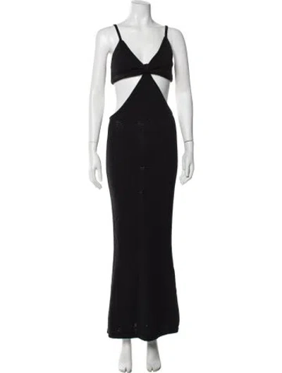 Pre-owned Cult Gaia V-neck Knee-length Dress In Black