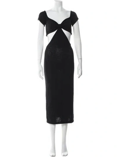 Pre-owned Cult Gaia V-neck Long Dress In Black