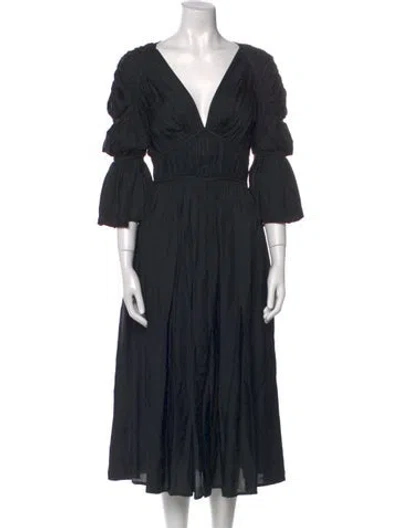 Pre-owned Cult Gaia V-neck Long Dress In Black