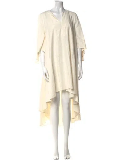 Pre-owned Cult Gaia V-neck Long Dress In Neutral