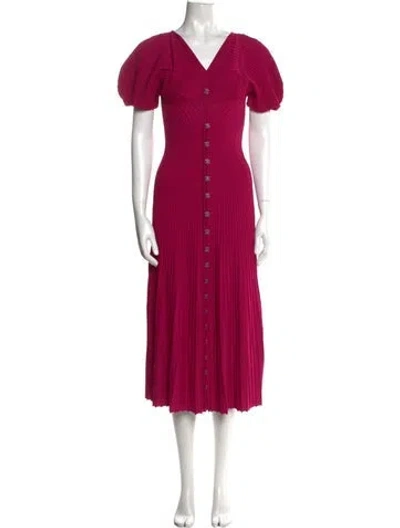 Pre-owned Cult Gaia V-neck Long Dress In Pink