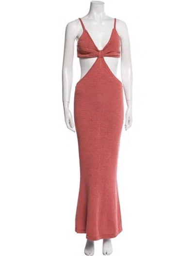 Pre-owned Cult Gaia V-neck Long Dress In Pink