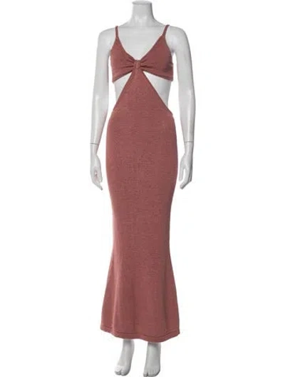 Pre-owned Cult Gaia V-neck Long Dress In Pink