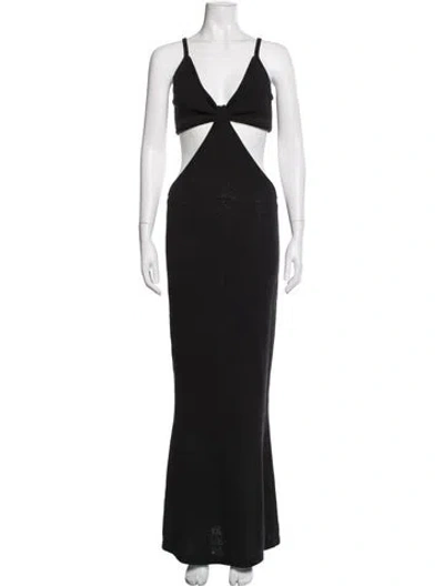 Pre-owned Cult Gaia V-neck Long Dress W/ Tags In Black