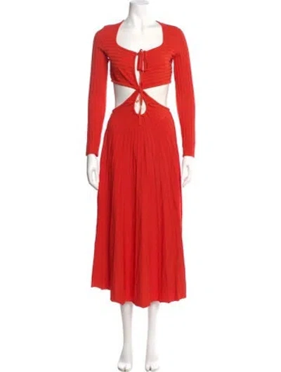 Pre-owned Cult Gaia V-neck Long Dress W/ Tags In Orange