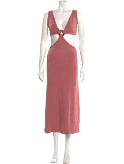 Pre-owned Cult Gaia V-neck Long Dress W/ Tags In Pink