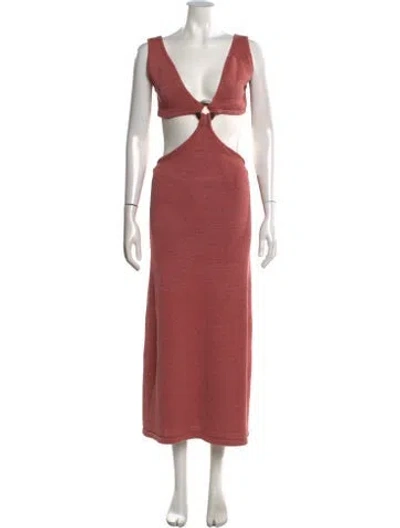 Pre-owned Cult Gaia V-neck Long Dress W/ Tags In Pink