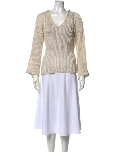 Pre-owned Cult Gaia V-neck Long Sleeve Tunic In Neutral