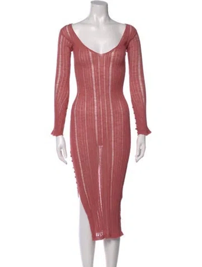 Pre-owned Cult Gaia V-neck Midi Length Dress In Multi
