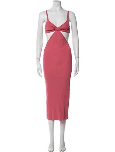 Pre-owned Cult Gaia V-neck Midi Length Dress In Pink