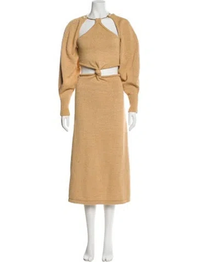 Pre-owned Cult Gaia V-neck Midi Length Dress W/ Tags In Brown