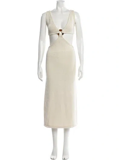 Pre-owned Cult Gaia V-neck Midi Length Dress W/ Tags In Neutral