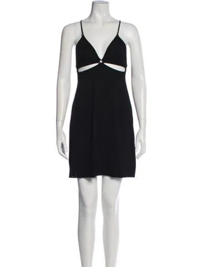 Pre-owned Cult Gaia V-neck Mini Dress In Black