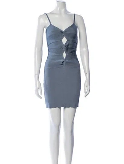 Pre-owned Cult Gaia V-neck Mini Dress In Blue